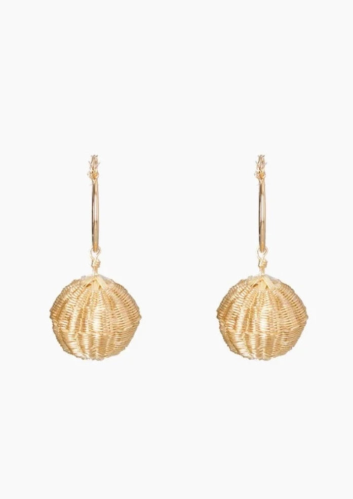 Mercedes Salazar - Gold Ball Hoop Earrings - The Kemble Shop