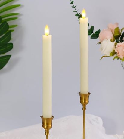 Wax LED Flameless Taper Candles (set of 4)