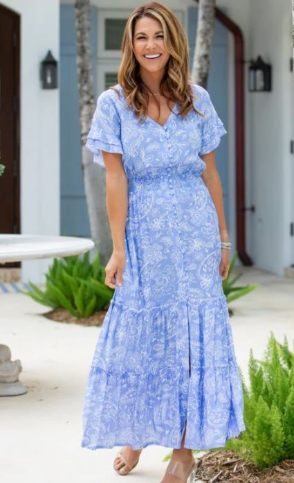 Walker & Wade| Christina Dress | Periwinkle Paisley The Kemble Shop Walker & Wade| Christina Dress | Periwinkle Paisley The Kemble Shop