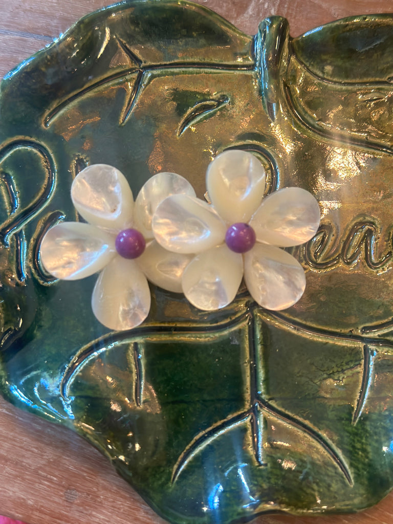 Polly Lavender Bead Earrings - The Kemble Shop