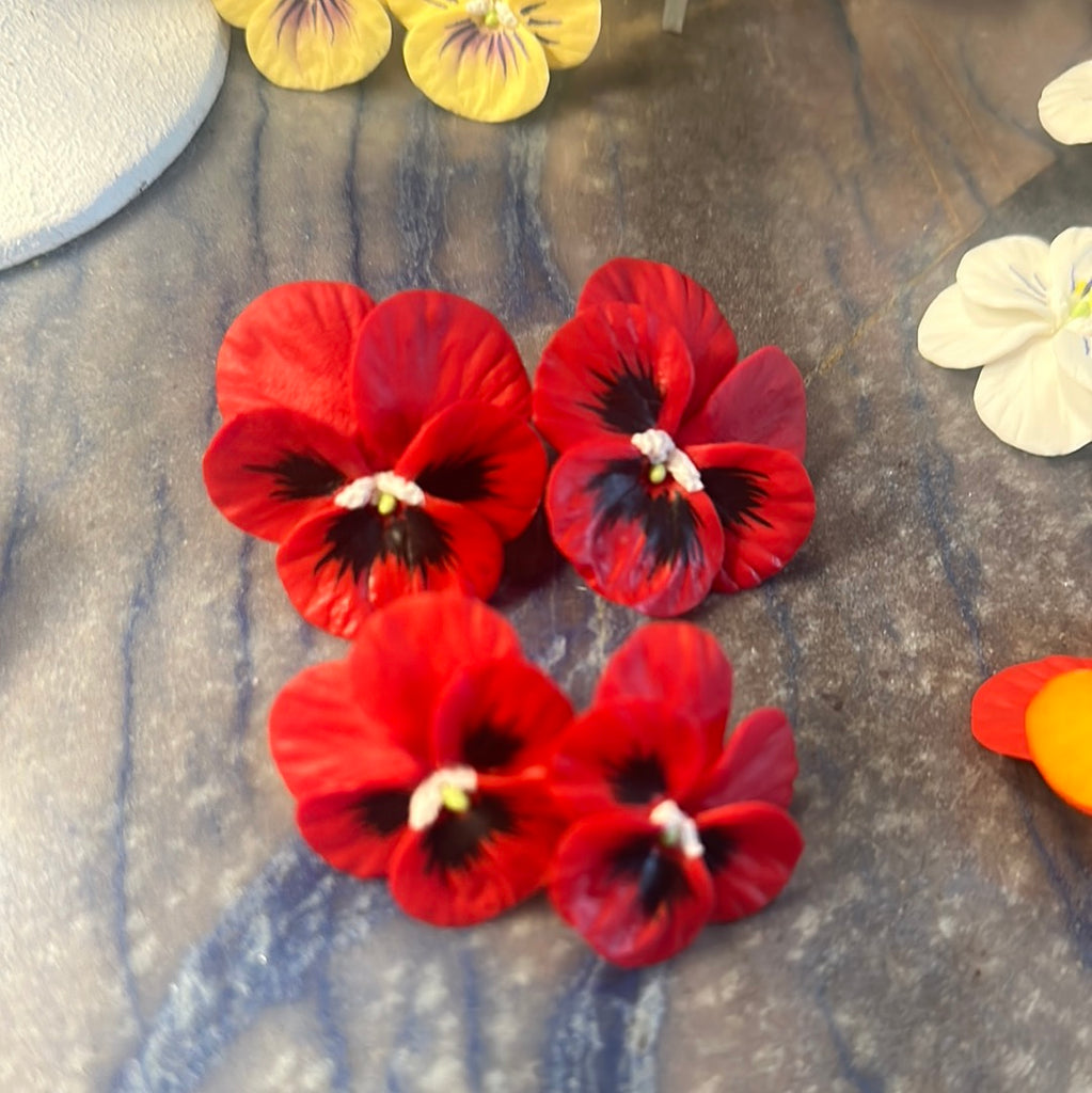 Pansy Earrings - Large Red Sundance - The Kemble Shop