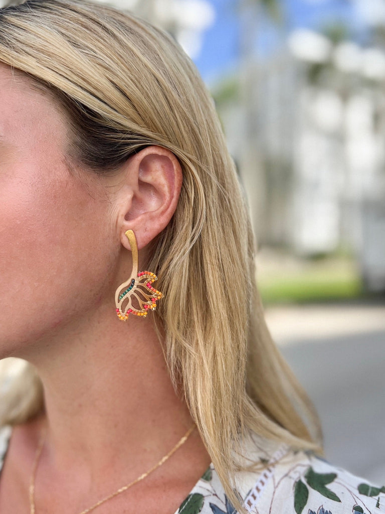 Amazonas Earrings 18t Gold Plated - Martha Duran - The Kemble Shop