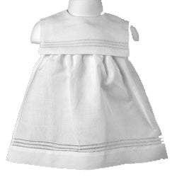 Girls White Linen Dress w/front Sailors Collar - The Kemble Shop