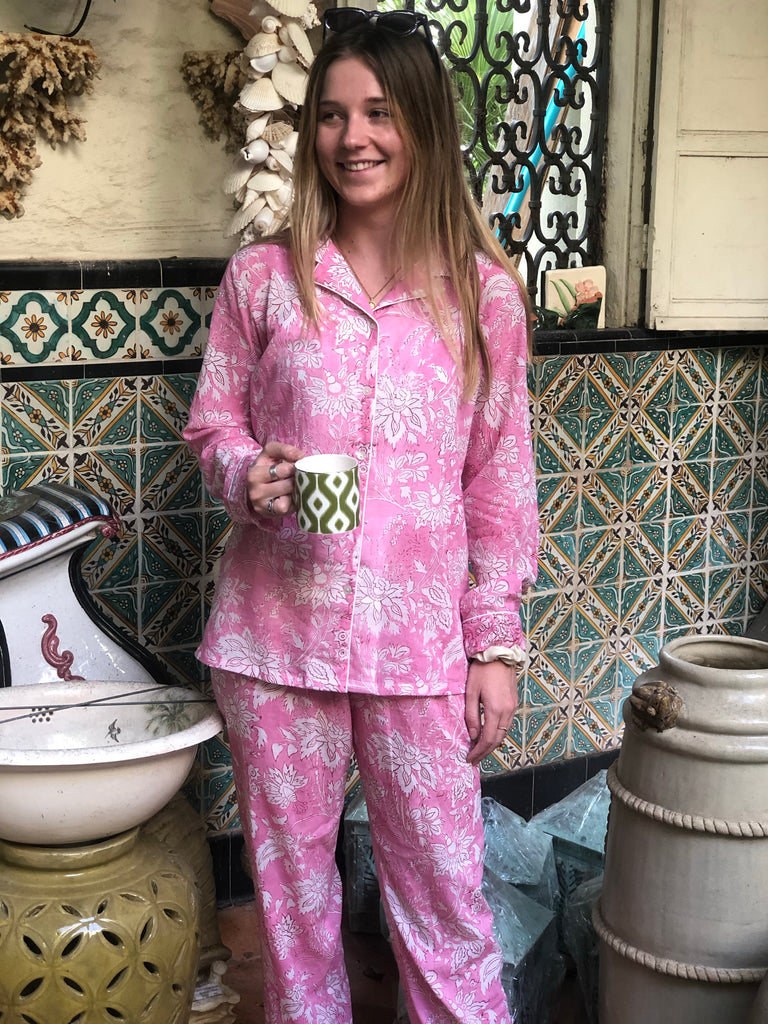 Deep Pink Palm Beach Pajamas - The Kemble Shop