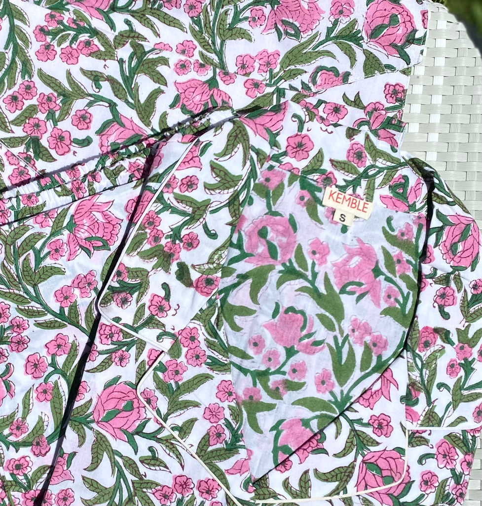 Pink Flowers Palm Beach Pajamas - The Kemble Shop