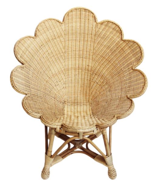 Rattan Scalloped Shell Chair - Natural & Dark - The Kemble Shop