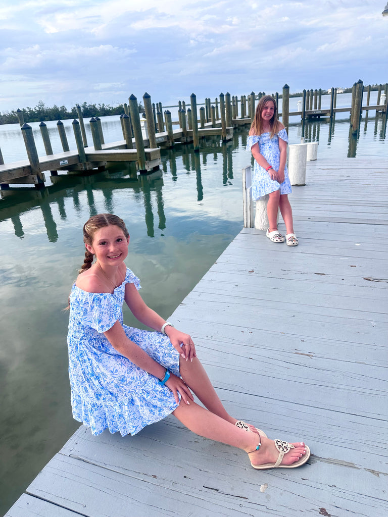 Walker & Wade Girls | Matilda Dress | Blue Fish