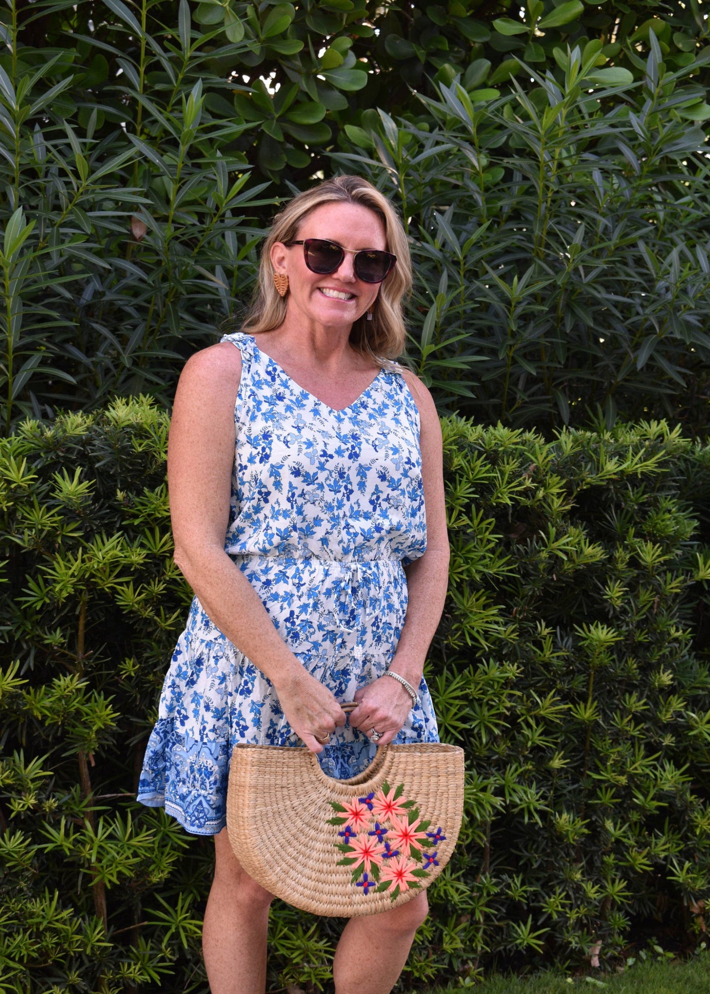 Caitlin Dress / Cobalt Floral - Walker & Wade - The Kemble Shop