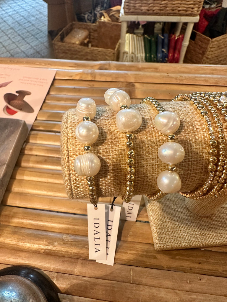 Pearl Bauble Slip on Bracelet - Idalia - The Kemble Shop