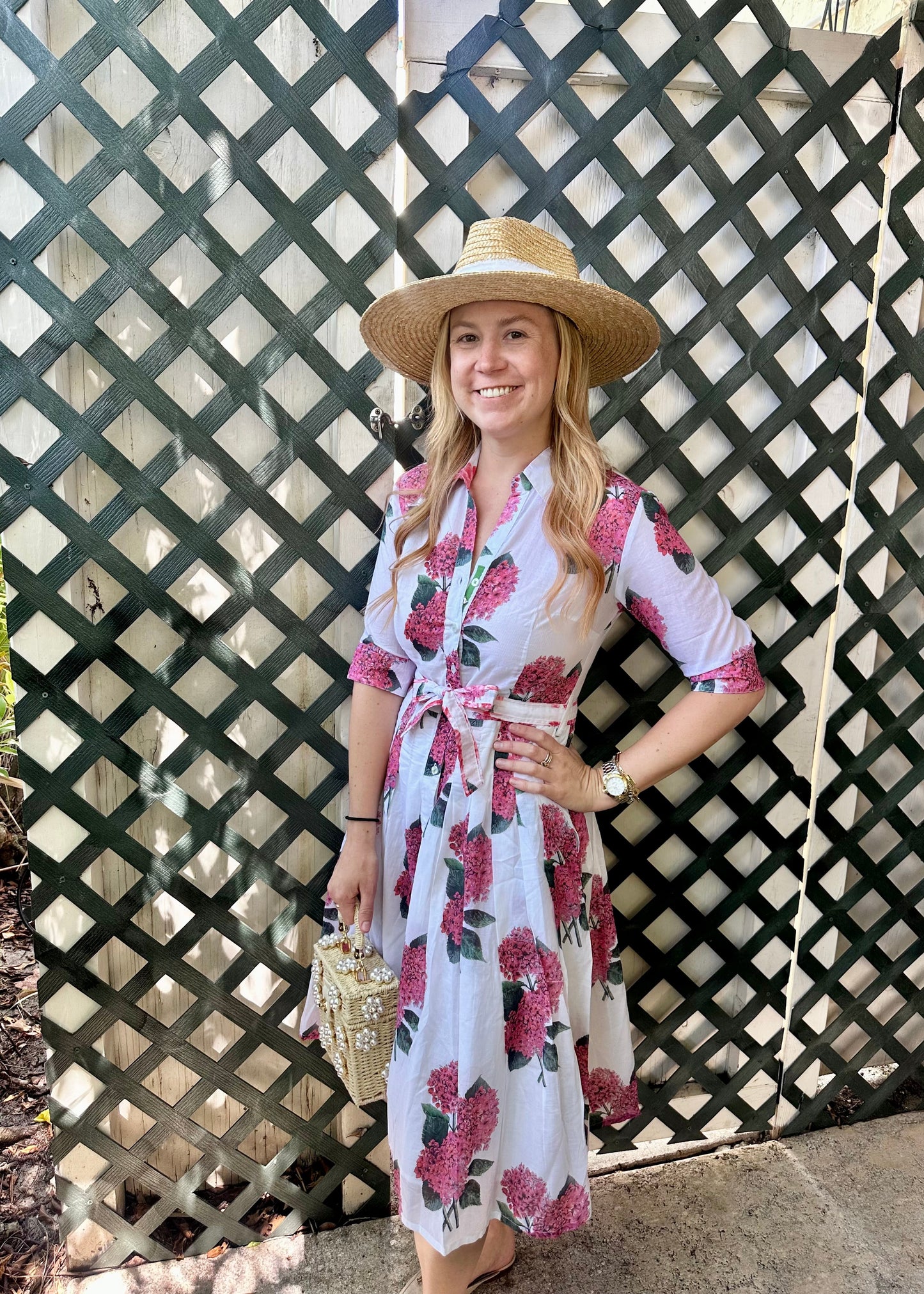 Mrs Maisel Dress | Pink Hydrangeas - Dizzy Lizzie - The Kemble Shop