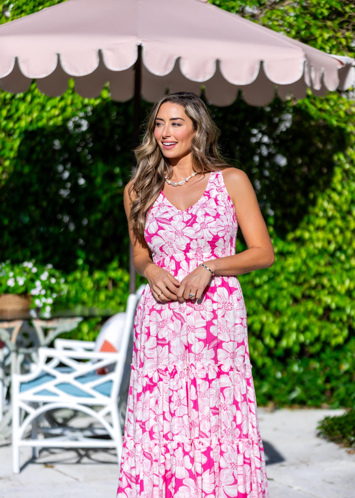 Amanda Dress / Hot Pink Floral - Walker & Wade - The Kemble Shop