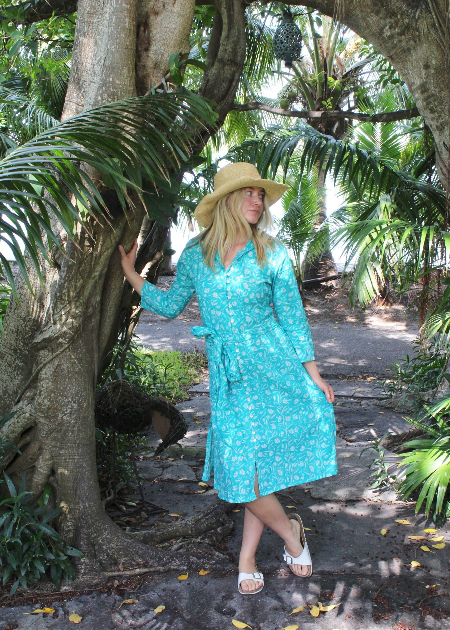 Palm Beach Midi Tunic Dress | Bright Blue - The Kemble Shop