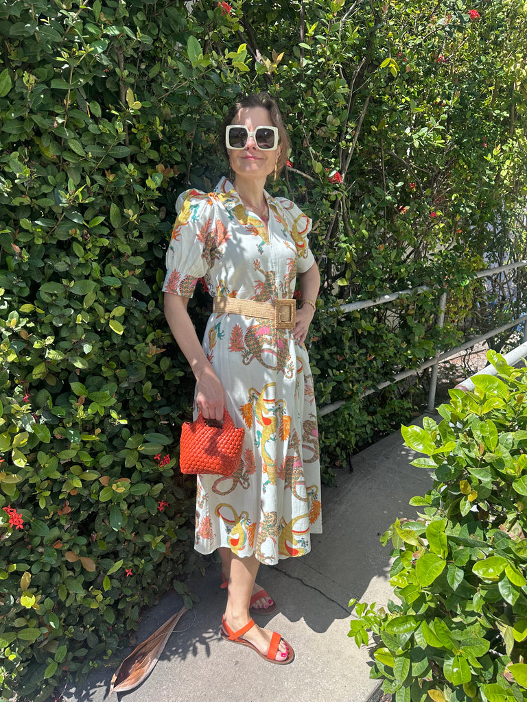 Dizzy Lizzie - Montauk Dress White Dragons