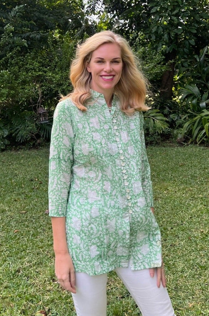 Palm Beach Classic Tunic  - Field of Green - The Kemble Shop