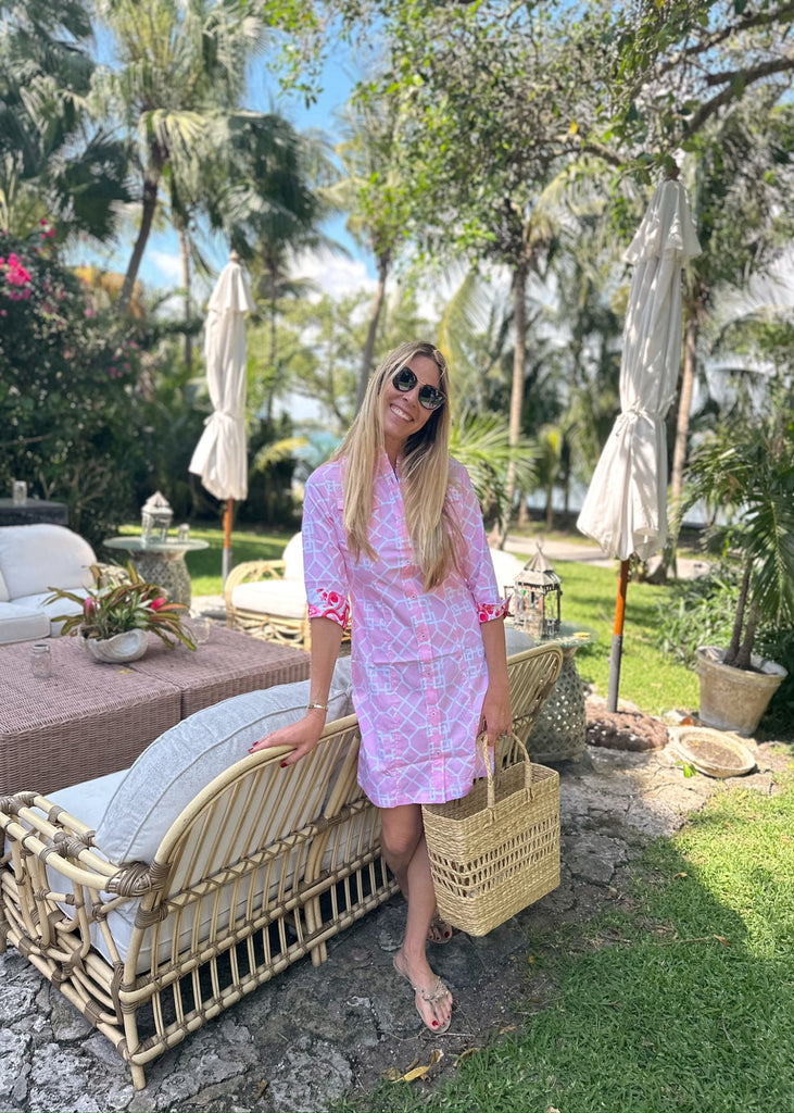 Sag Harbor Pink Geo Print - The Kemble Shop