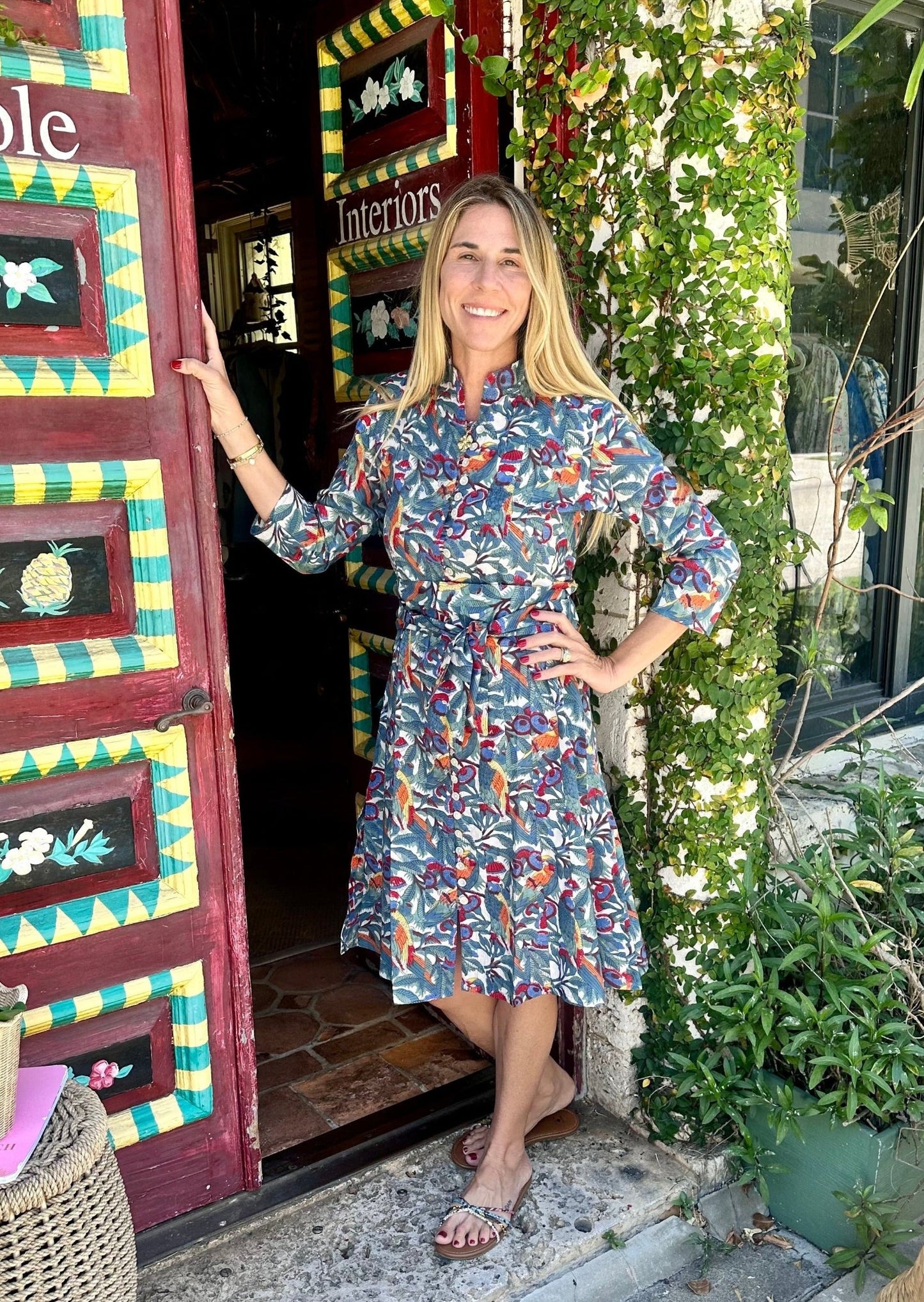 Palm Beach Tunic Midi Dress | Toucan Forest - Extra Small Palm Beach Tunic Midi Dress | Toucan Forest - Extra Small