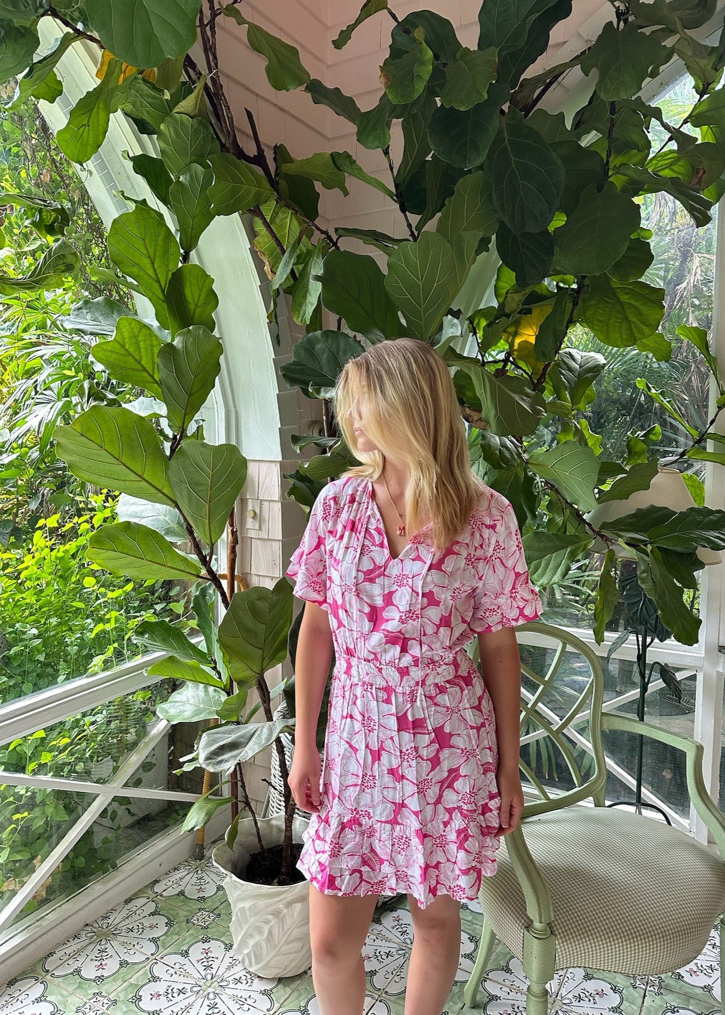 Walker & Wade | Courtney Dress | Hot Pink Floral - The Kemble Shop