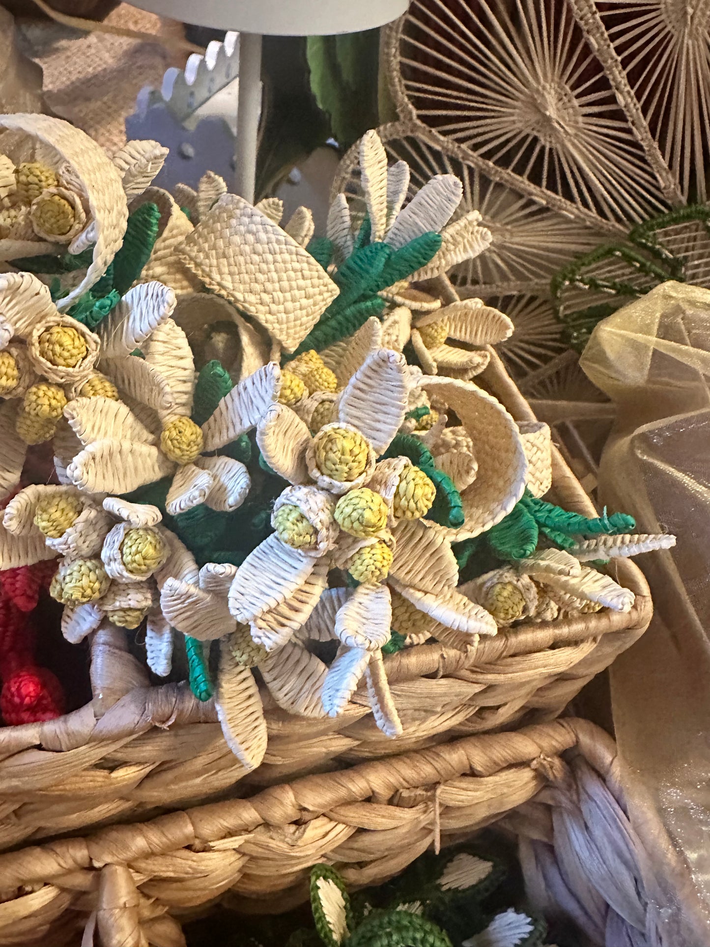 Natural Rattan Daisy Napkin Rings - The Kemble Shop