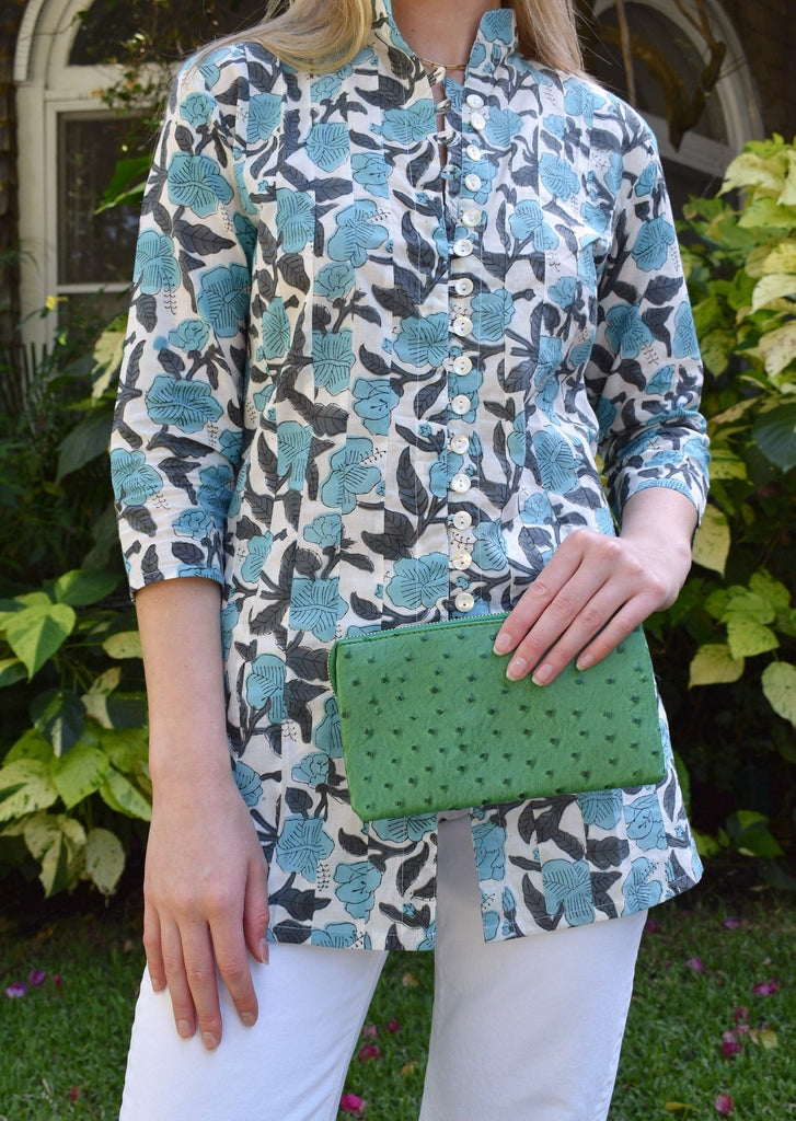 Palm Beach Tunic - Blue Hibiscus Valley - The Kemble Shop