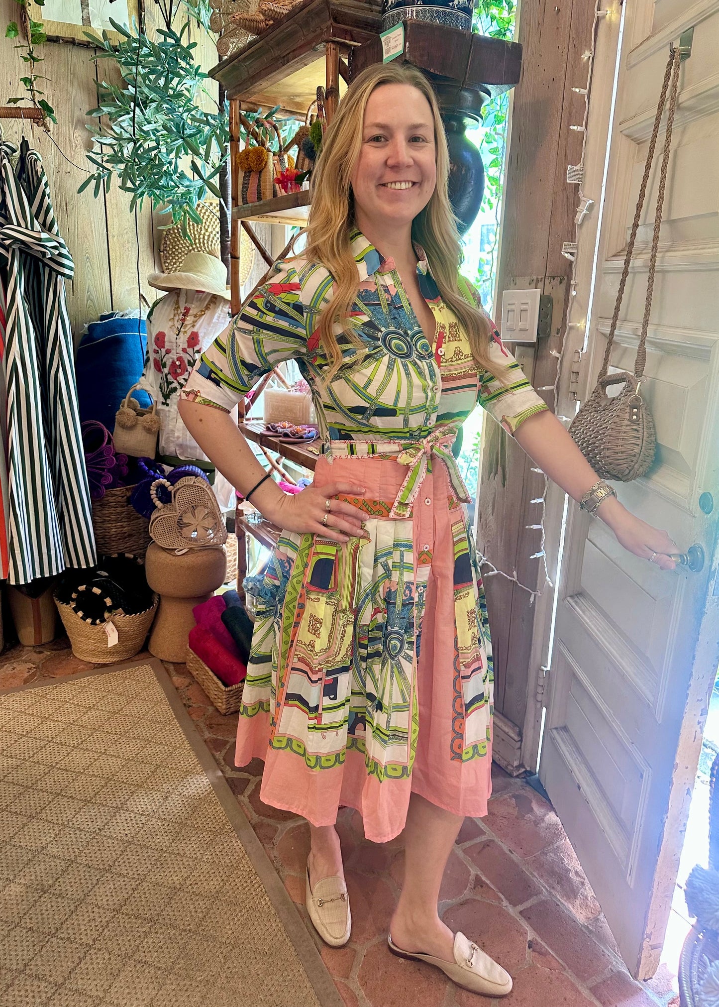 Mrs Maisel Dress | Pink and Orange Hermes - Dizzy Lizzie - The Kemble Shop