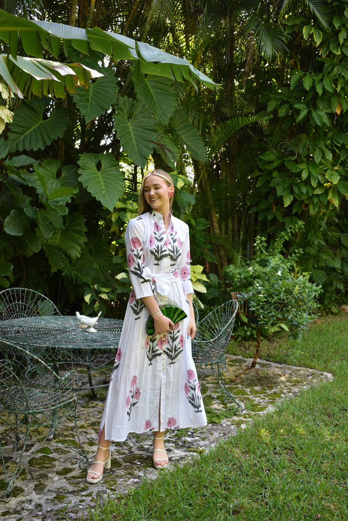 Palm Beach Tunic Dress - Mauve Poppy - The Kemble Shop