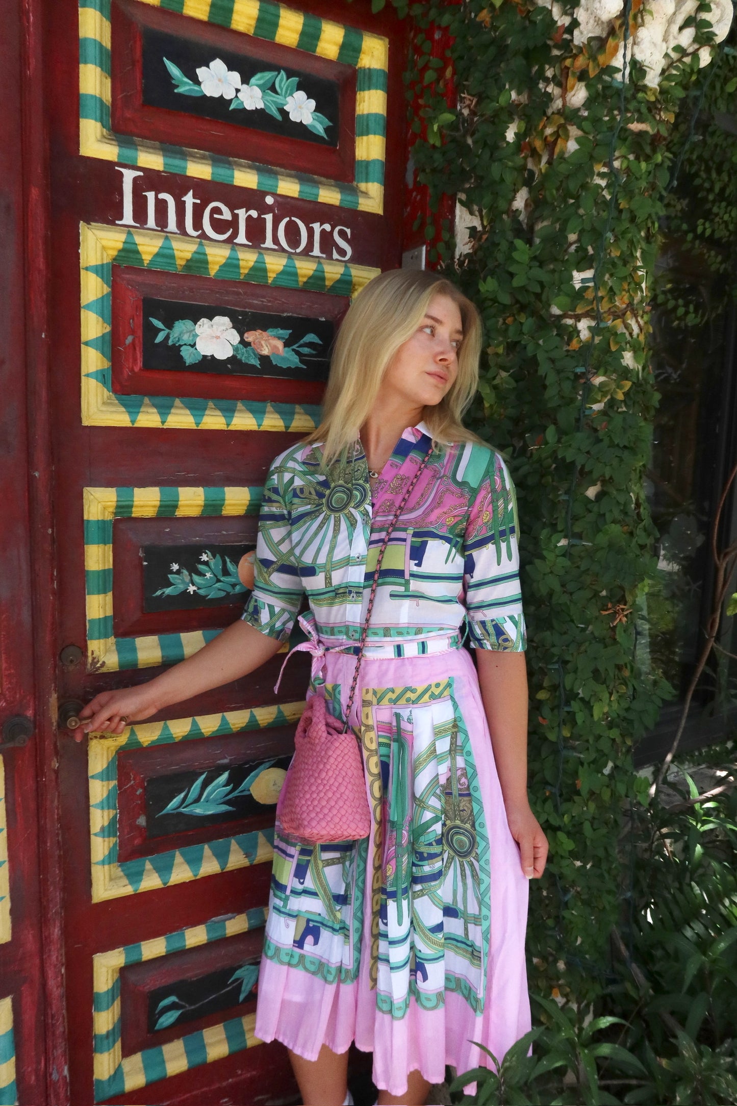 Mrs Maisel Dress | Pink and Blue Hermes - Dizzy Lizzie - Extra Small Mrs Maisel Dress | Pink and Blue Hermes - Dizzy Lizzie - Extra Small