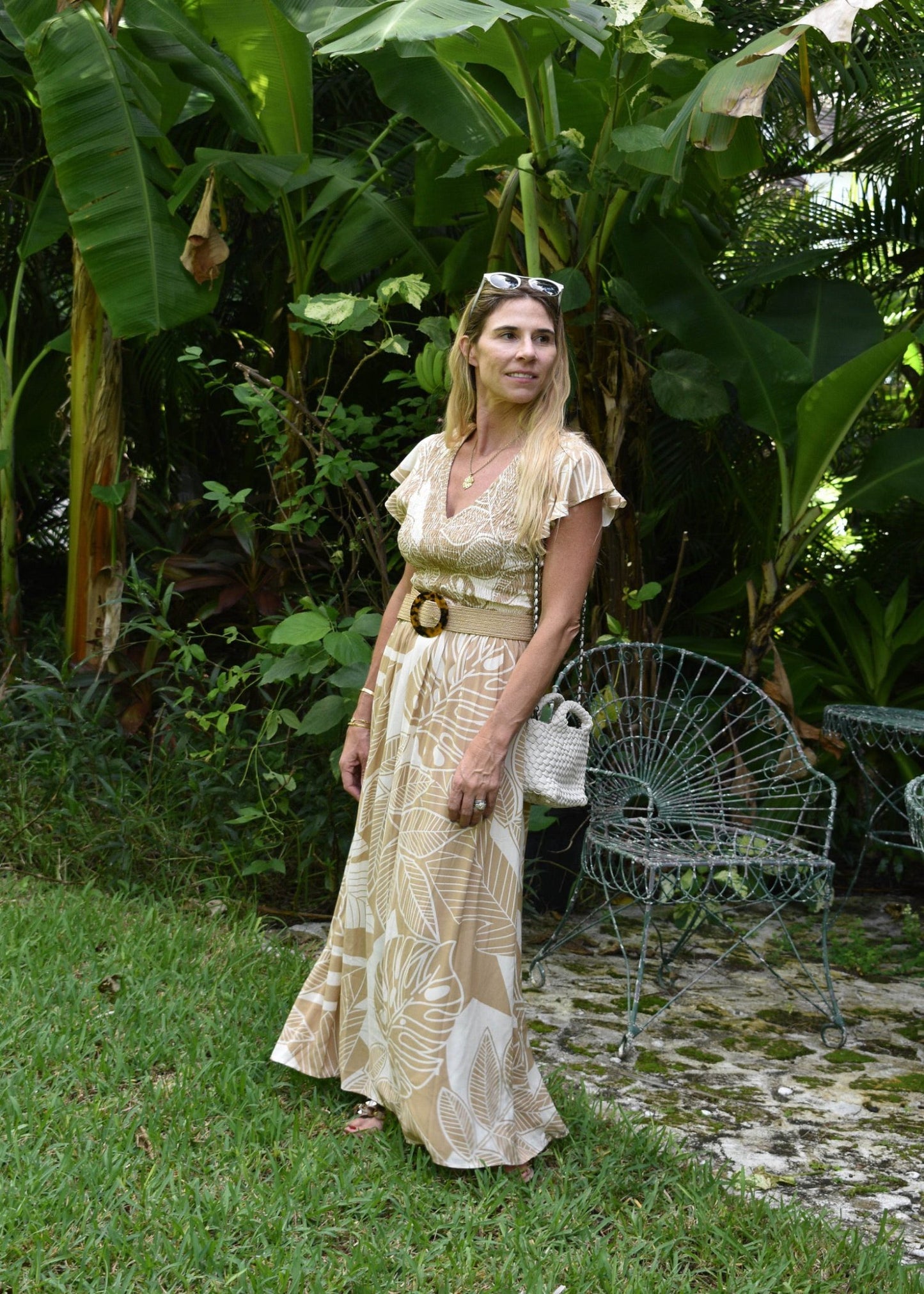 Malibu Dress / Natural Palm - Walker & Wade - The Kemble Shop