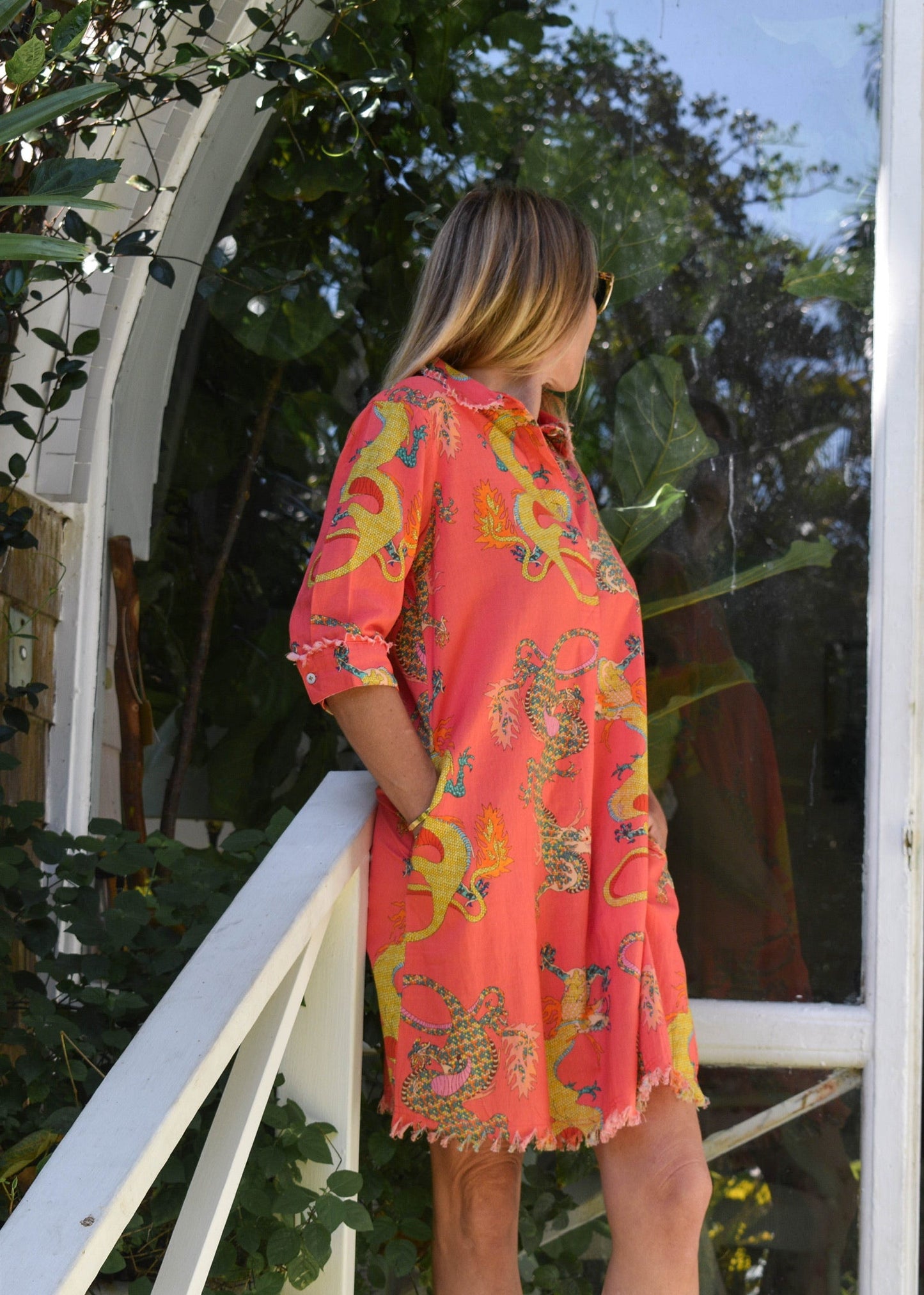Chatham Dress | Pink Dragons - Dizzy Lizzie - The Kemble Shop