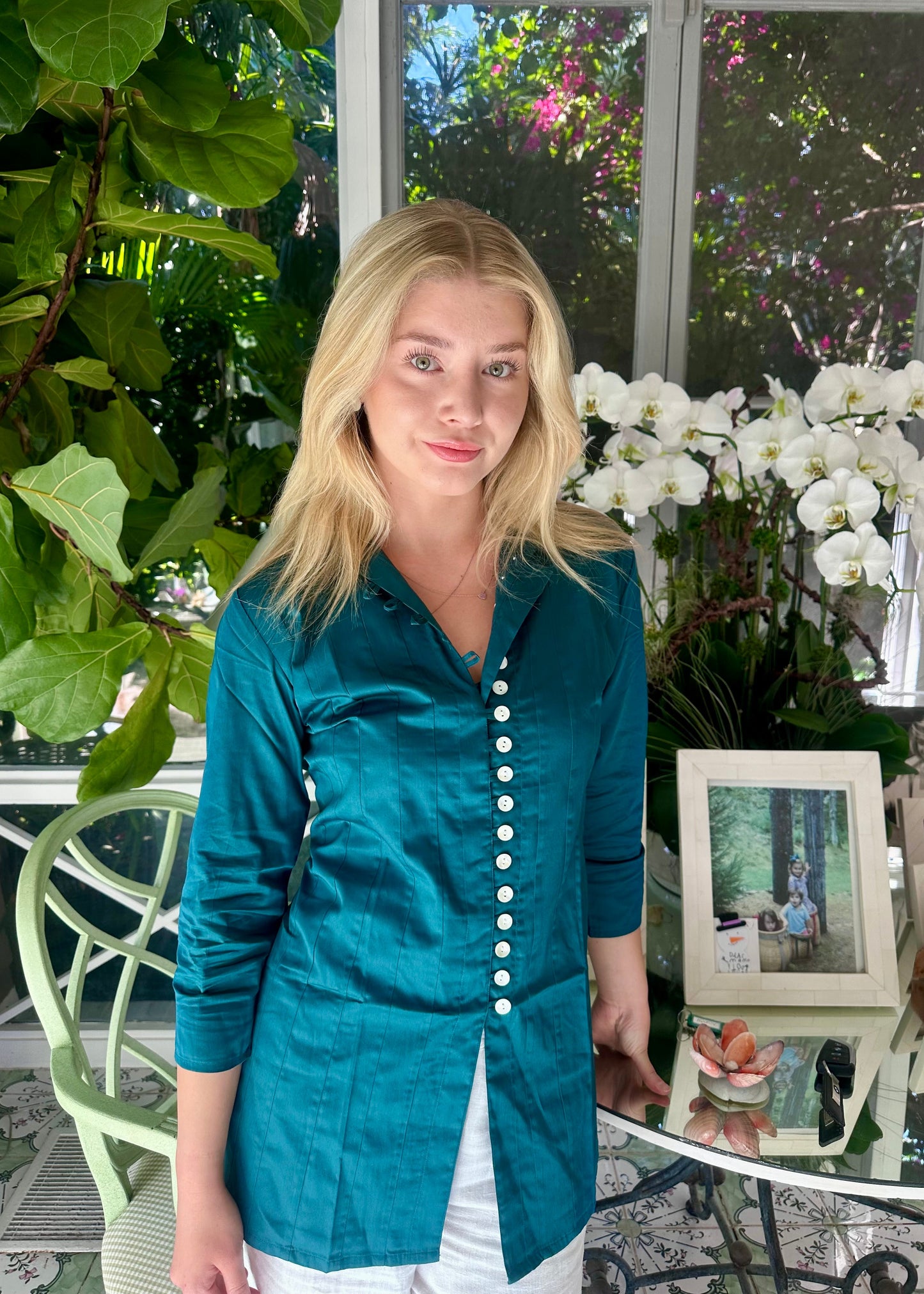 Palm Beach Classic Tunic - Solid Teal - The Kemble Shop