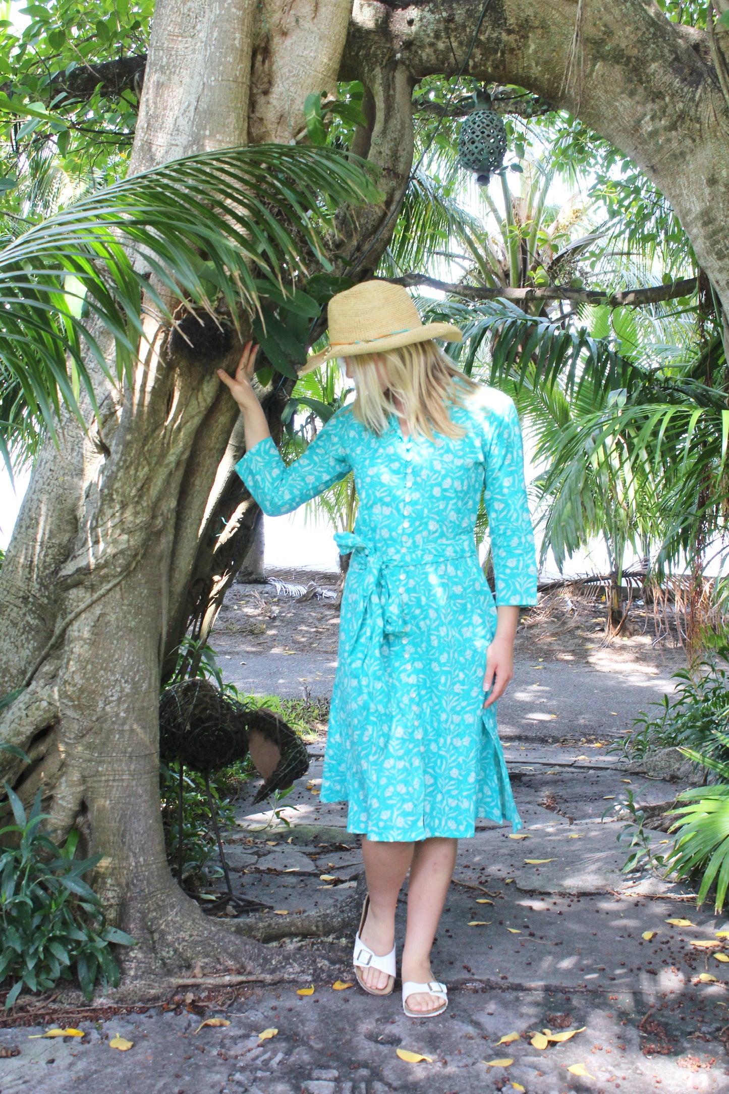 Palm Beach Midi Tunic Dress | Bright Blue - The Kemble Shop