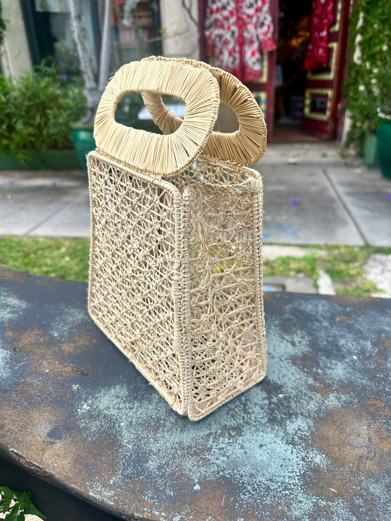 Iraca Palm Woven Tote Bag