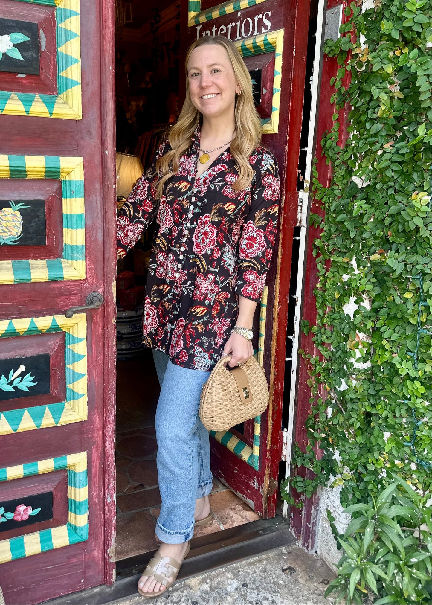 Palm Beach Tunic | Black Garden - The Kemble Shop