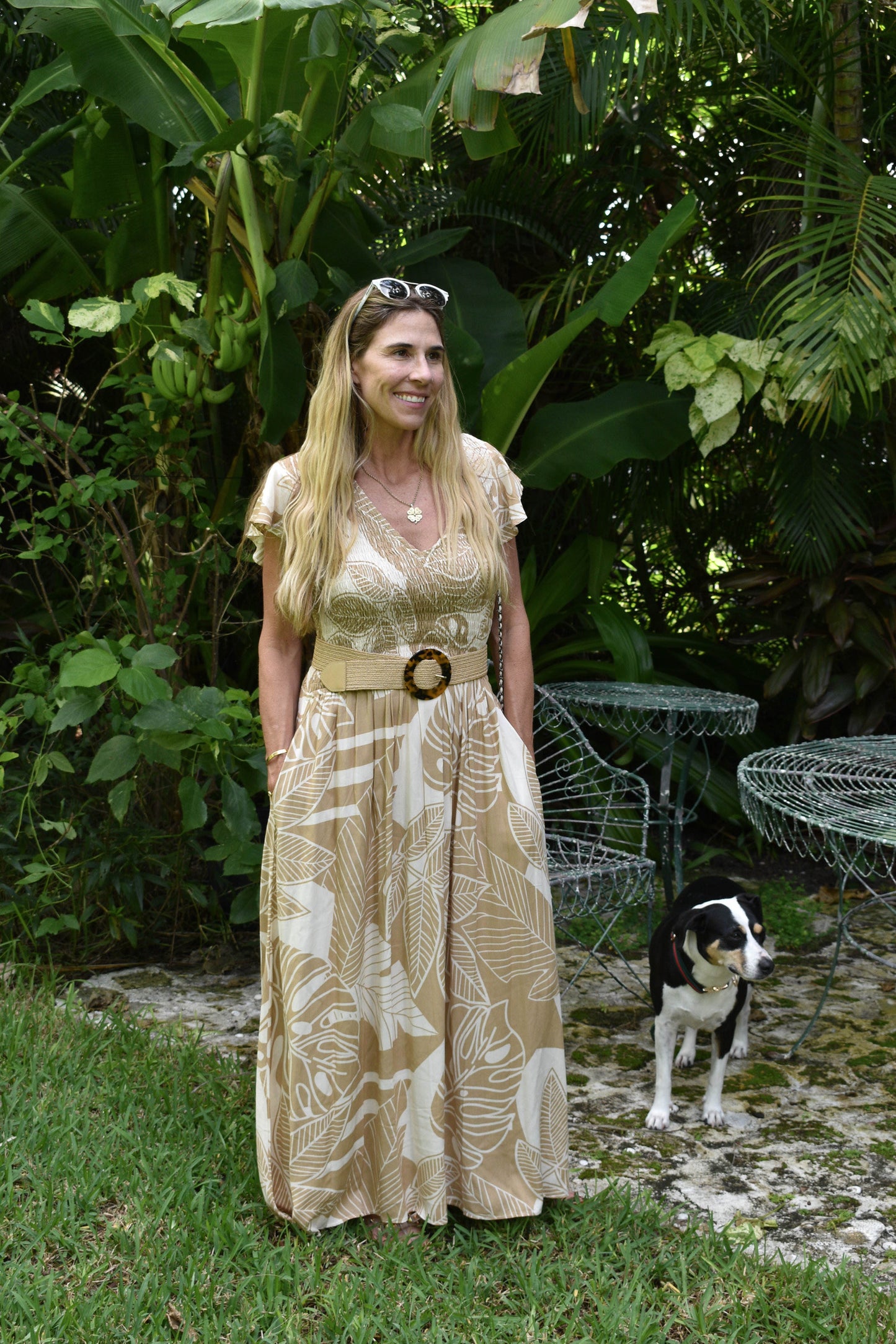Malibu Dress / Natural Palm - Walker & Wade - The Kemble Shop