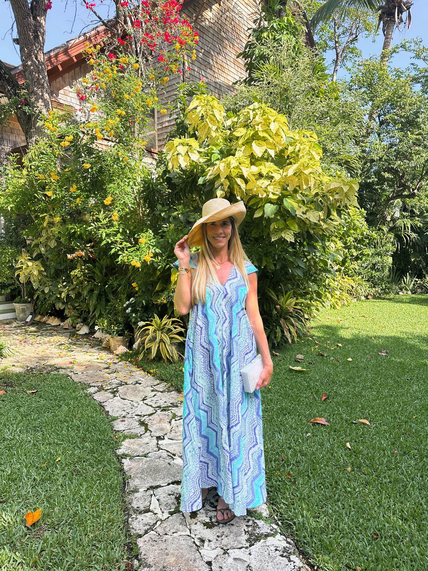 Walker & Wade | Aaliyah Dress | Blue Zig Zag - The Kemble Shop