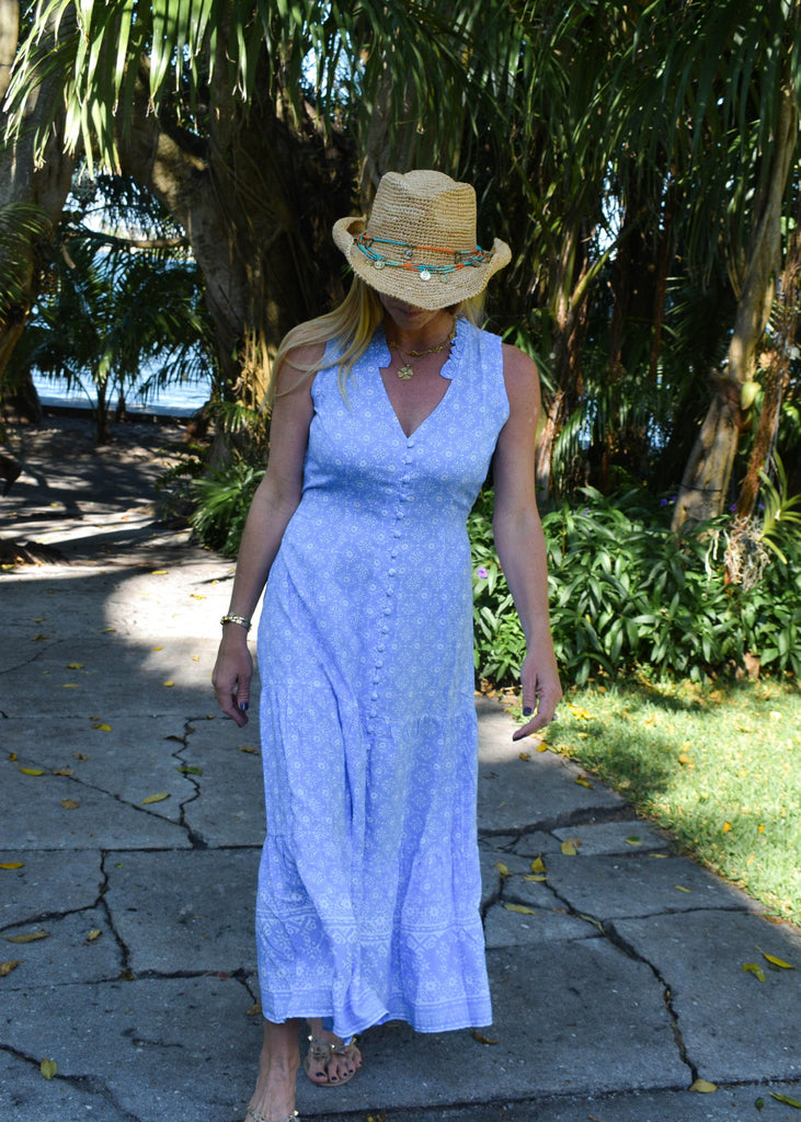 Periwinkle Geo- Harper Dress - Walker and Wade - The Kemble Shop