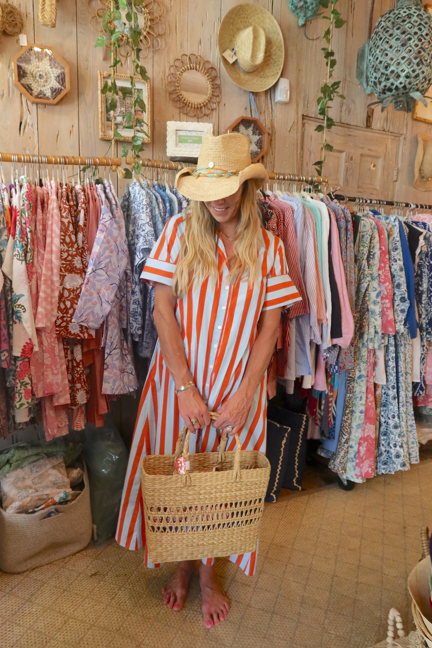 Livro | Gibbons Dress | Orange Stripe - The Kemble Shop
