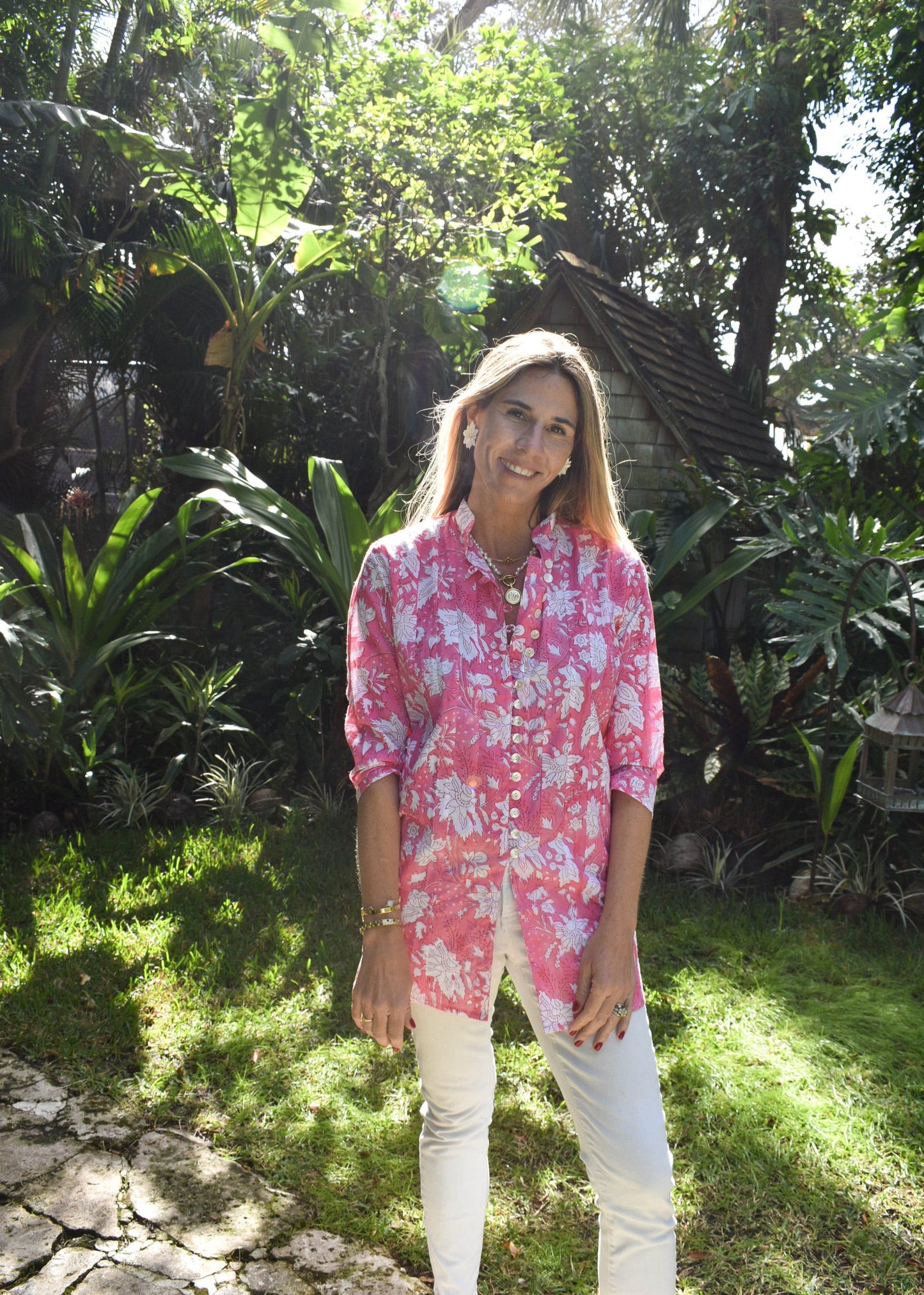 Palm Beach Tunic - Deep Pink Floral - The Kemble Shop