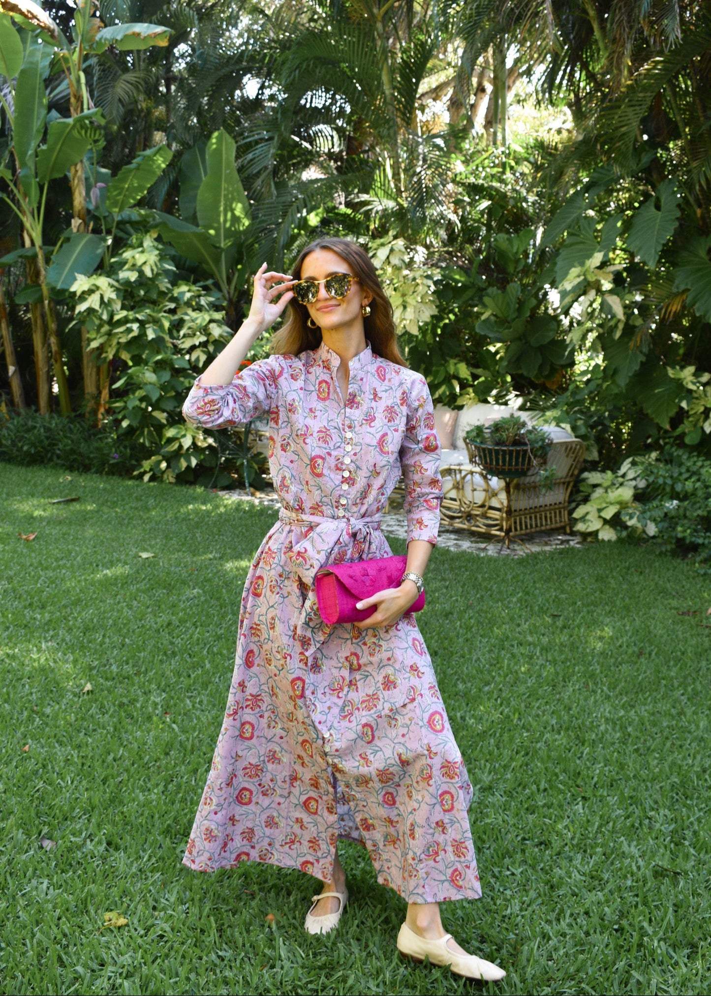 Palm Beach Tunic Dress | Pink Eclipse - The Kemble Shop