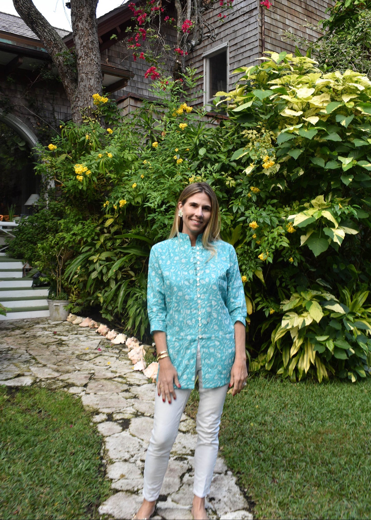 Palm Beach Tunic - Bright Blue Floral - The Kemble Shop