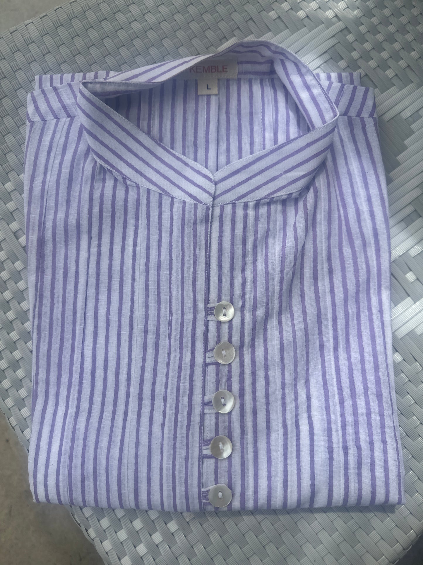 Palm Beach Classic Tunic -Purple Pin Stripe - The Kemble Shop