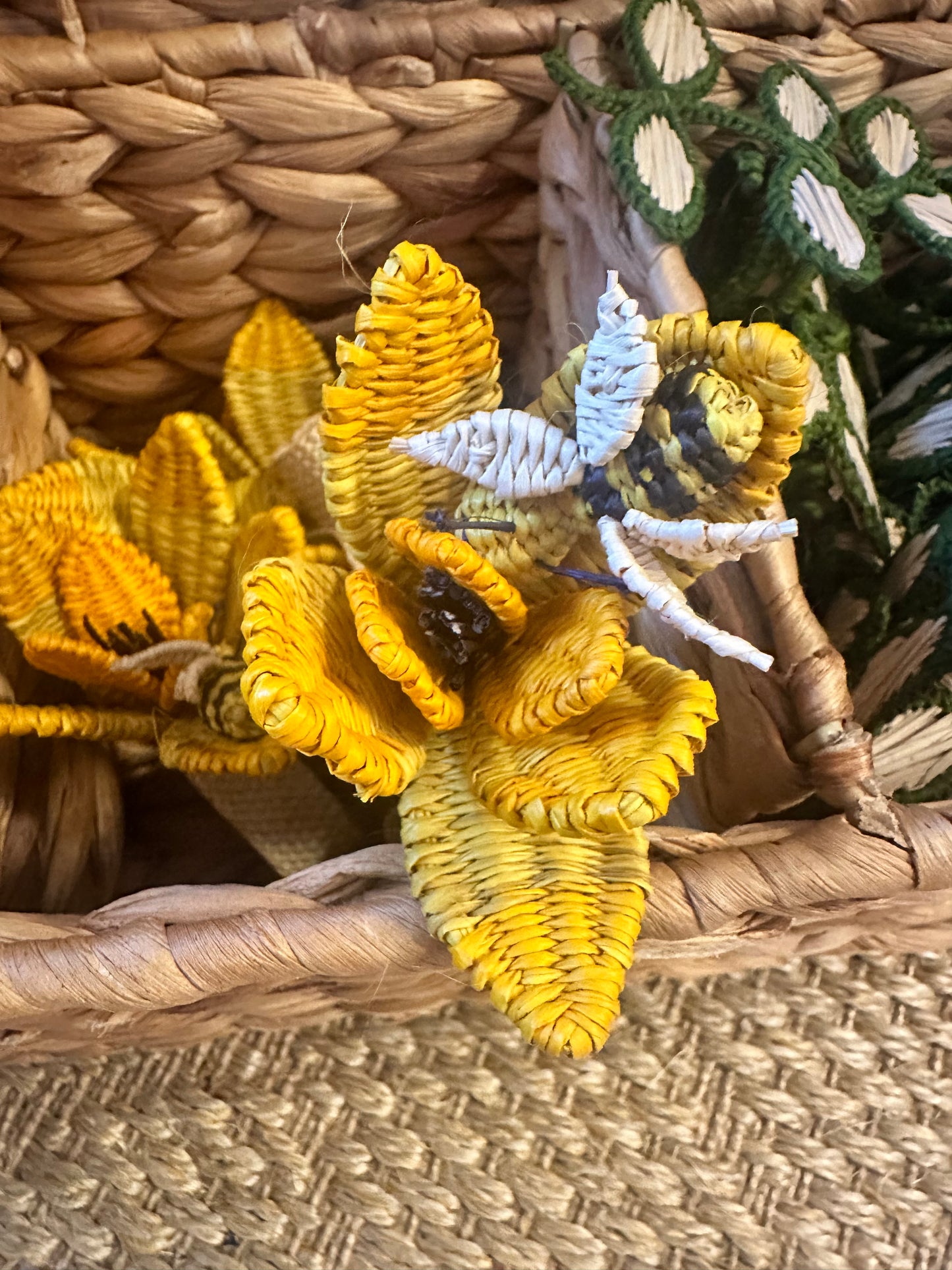 Natural Rattan Bumble Bee Napkin Ring - The Kemble Shop