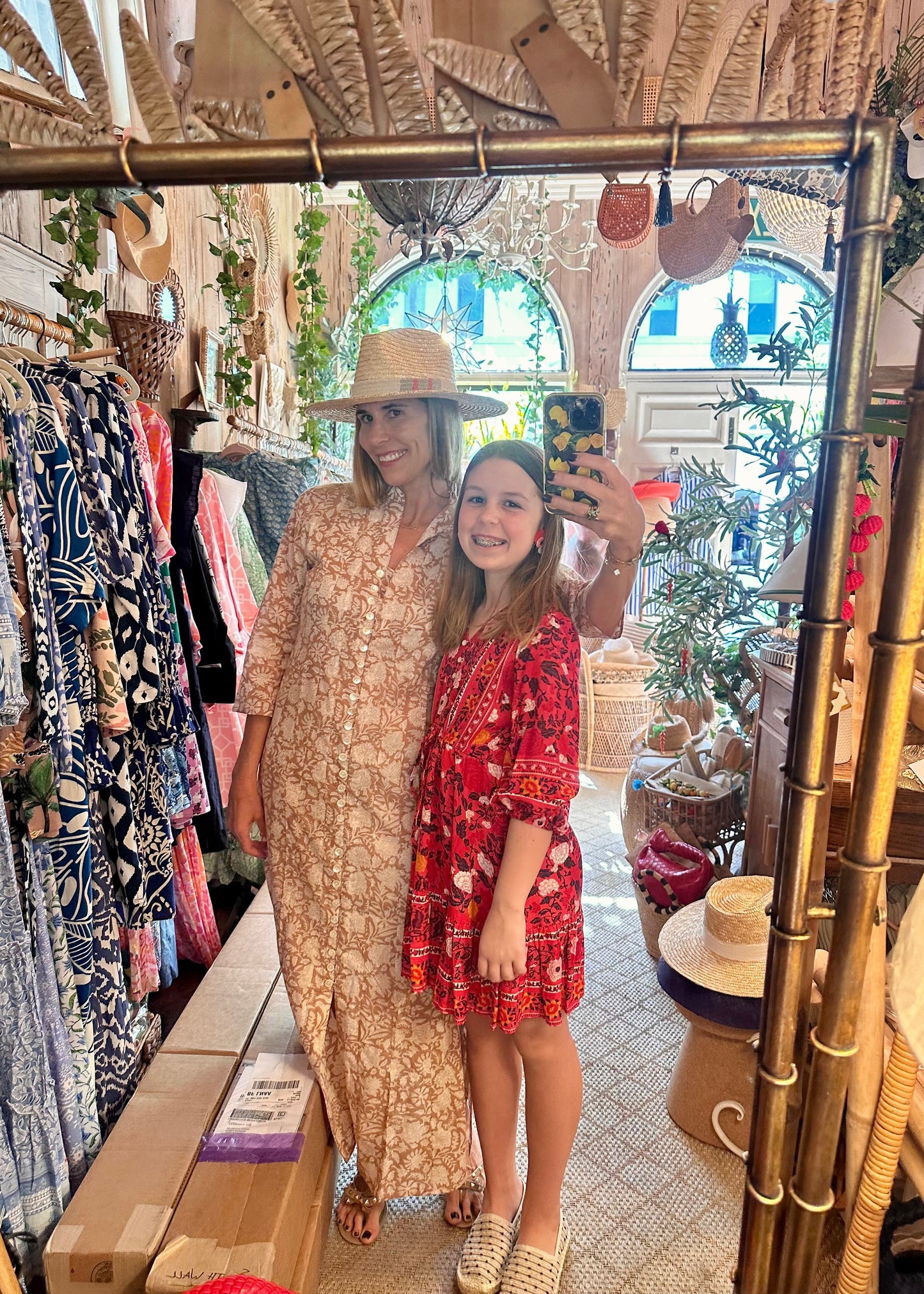 Taupe Garden Palm Beach Tunic Dress - The Kemble Shop