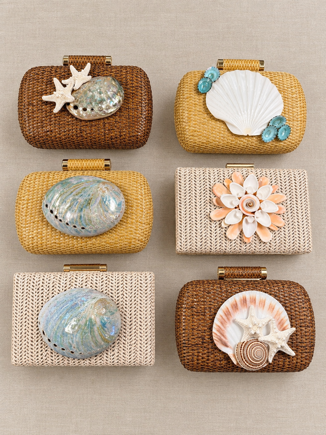 Woven Shell Clutches - The Kemble Shop