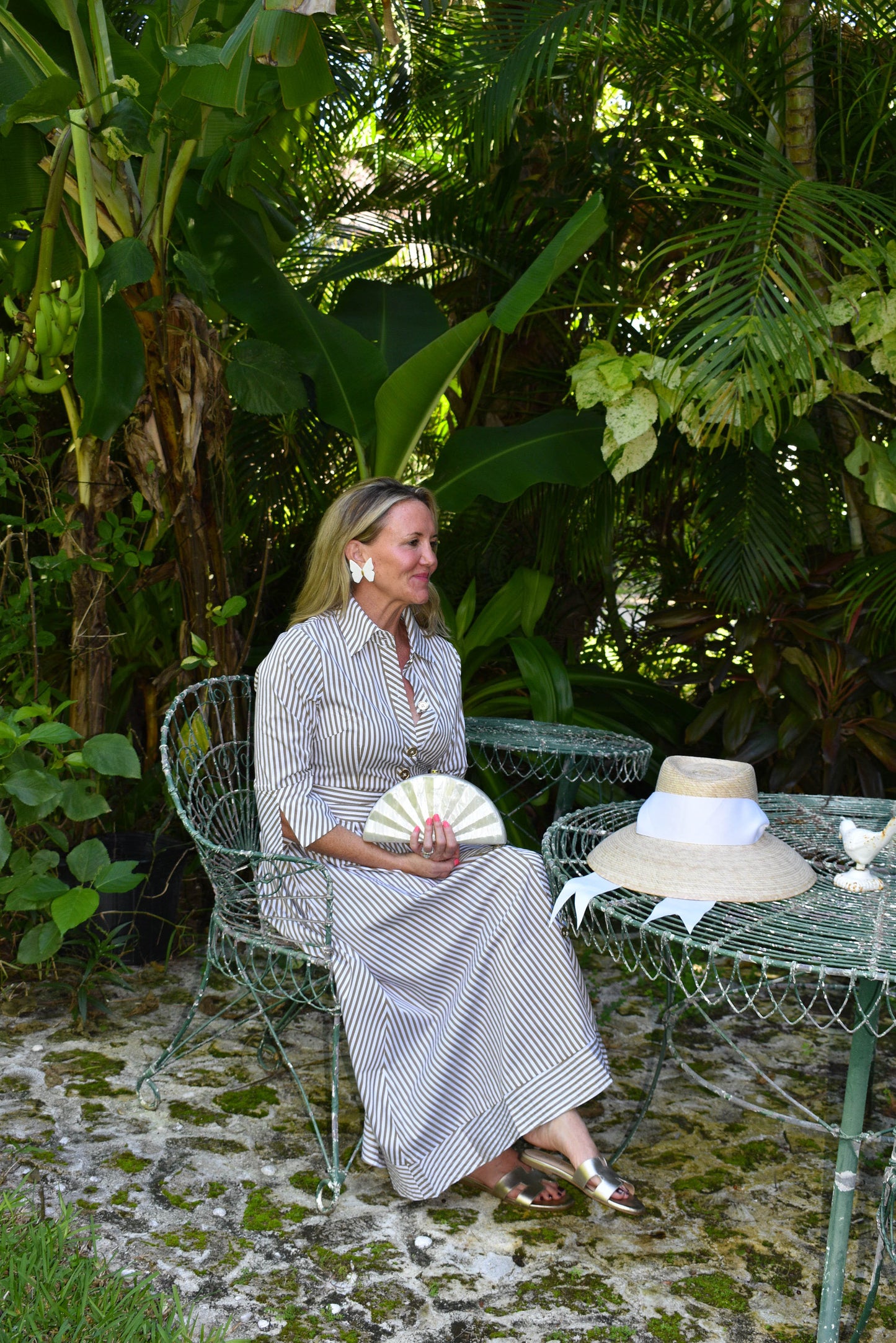 Monaco Long Sleeve in Beige Stripe - CK Bradley - The Kemble Shop