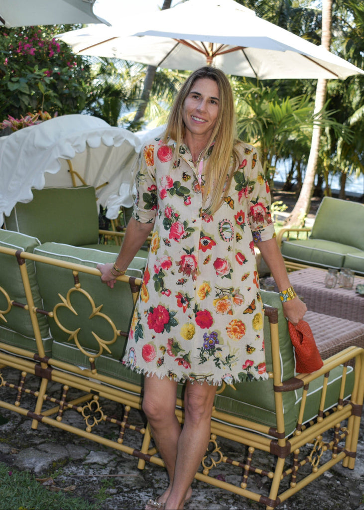 Chatham Dress- Off White Botanicals - Dizzy Lizzie - The Kemble Shop