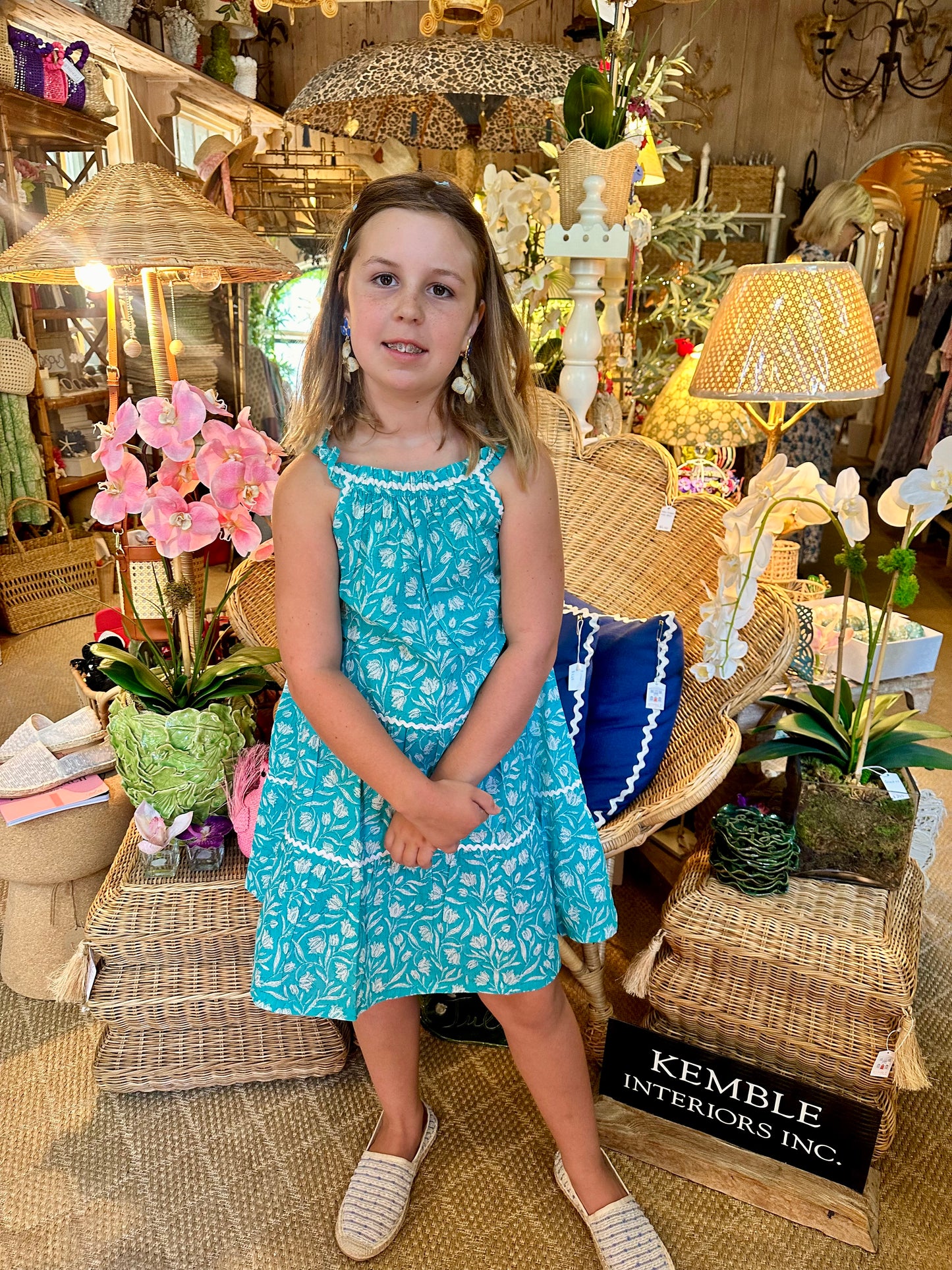 ladies daisy dress Girls Daisy Ric Rac Sundress - Bright Blue