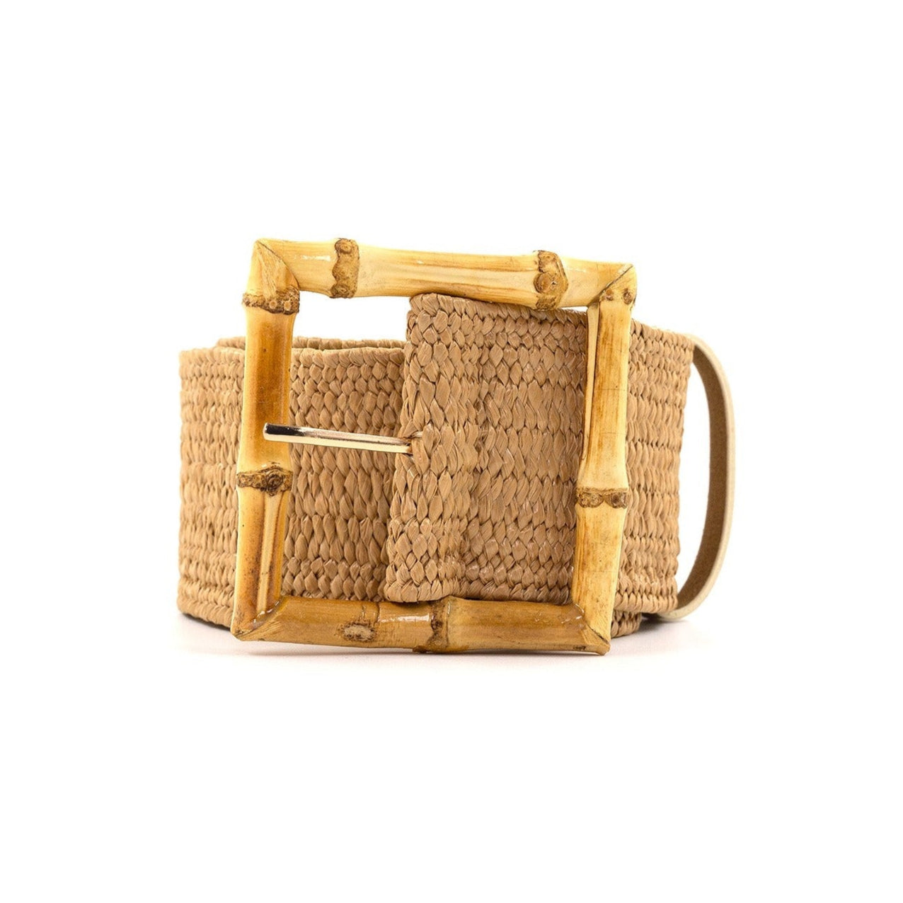 Accessories - Rattan Round Woven Buckle Belt  / Medium - The Kemble Shop