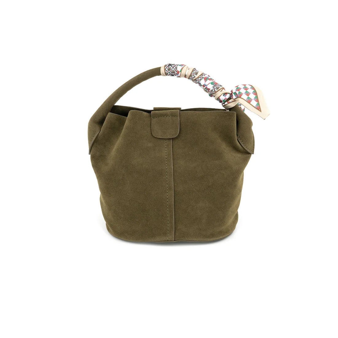 Mini Suede Tote with Scarf · Olive - The Kemble Shop
