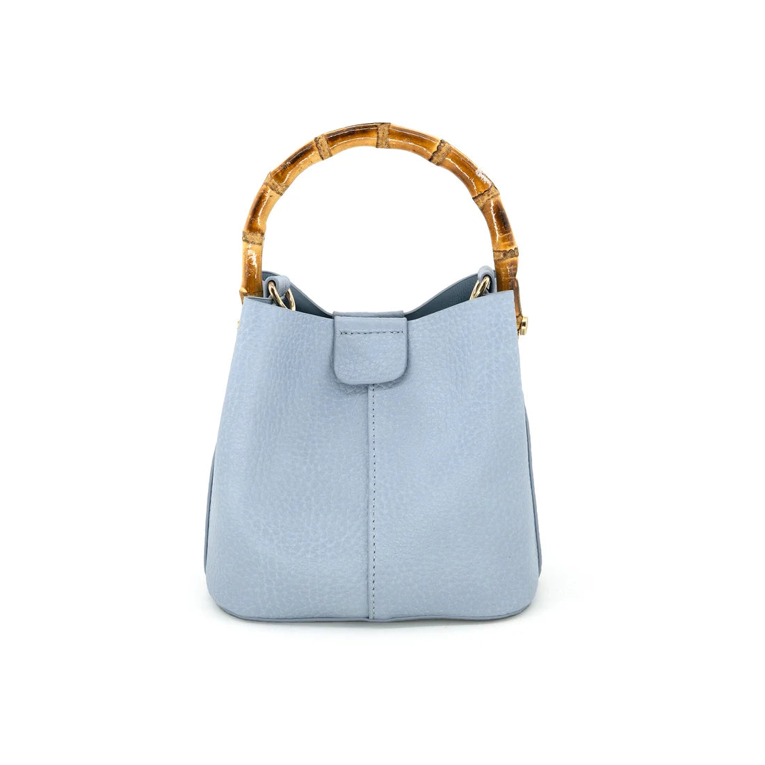 Mini Tote with Bamboo Handle · Blue - The Kemble Shop