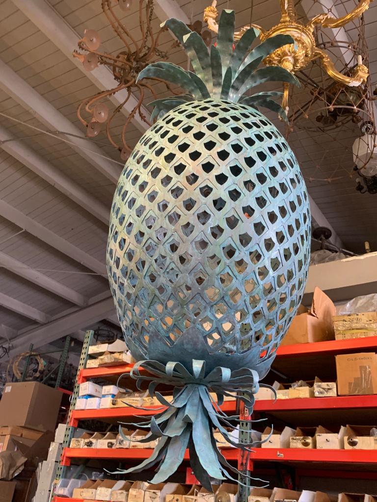 Pineapple Sconce - Black Powder Coated Hanging Fixture 16"x 26" - The Kemble Shop